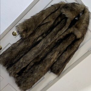 superdown Faux Fur Coat in Brown